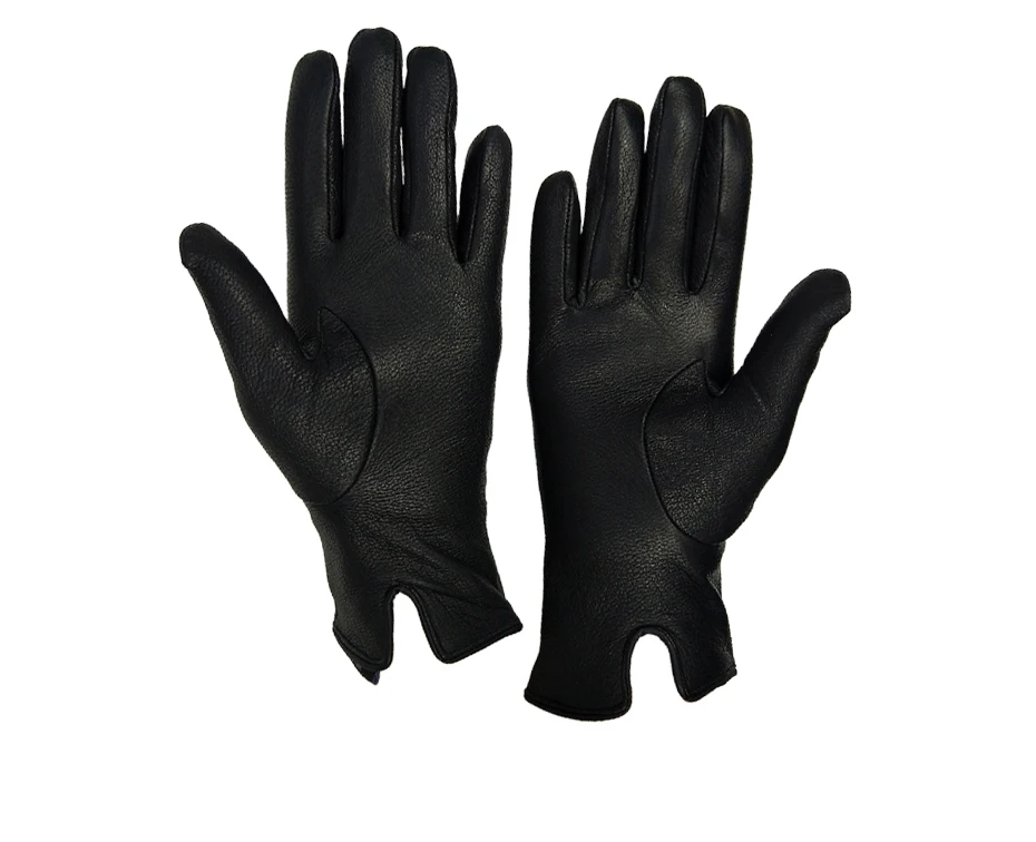 Women's Winter Leather Gloves Soft Lined High-Quality Deer Skin Touch Fastening Design Outdoor Warm Windproof Mittens