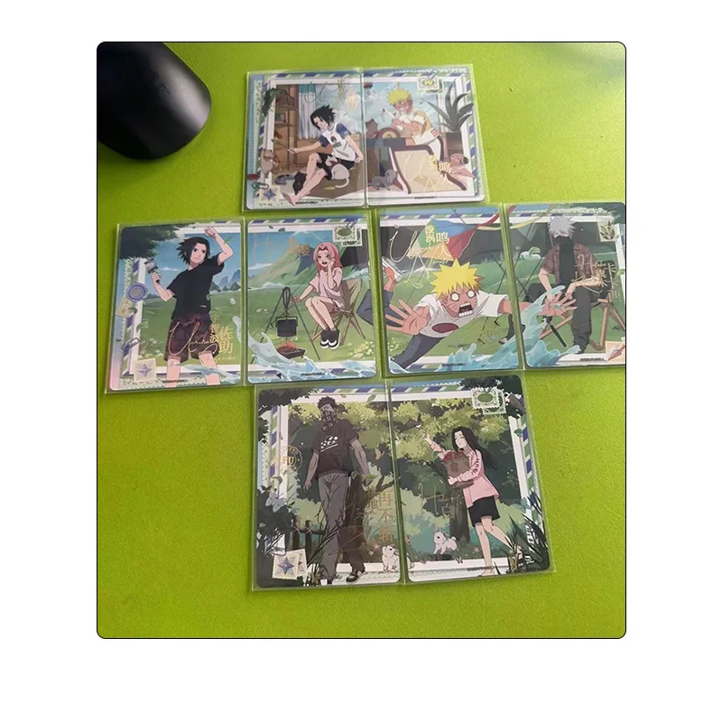 Naruto Pu Series Sakura Haku Sasuke Haruno Anime Characters Bronzing Rare Collection Flash Card Cartoon Toys Christmas Gift