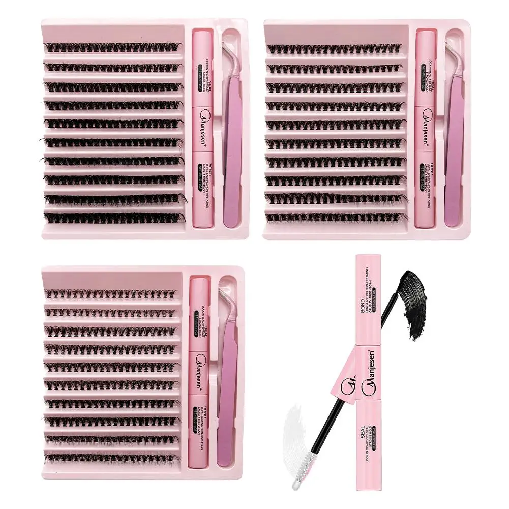 DIY-Wimpernverlängerungsset für Wimpern, 200 Stück, Cluster, Wimpernbindung und Versiegelung, Make-up-Werkzeuge zum Kleben von Wimpern, Kleberzubehör