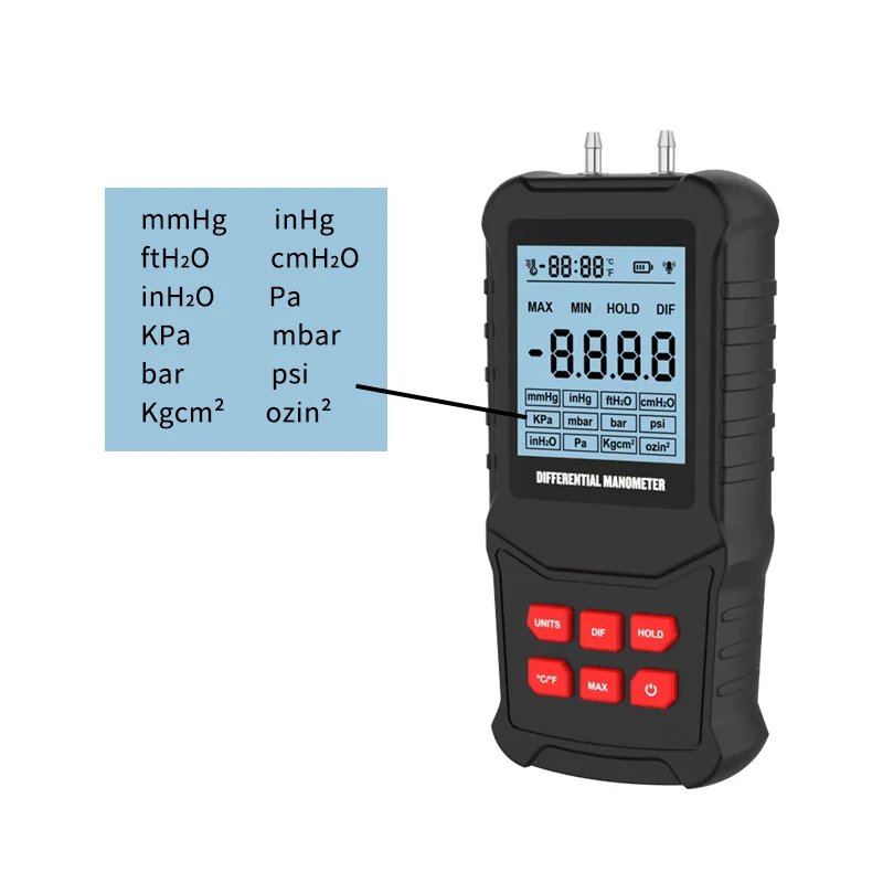 K20 manometr cyfrowy miernik ciśnienia zestaw wskaźników różnicowy miernik ciśnienia gazu ziemnego miernik ujemne ciśnienie