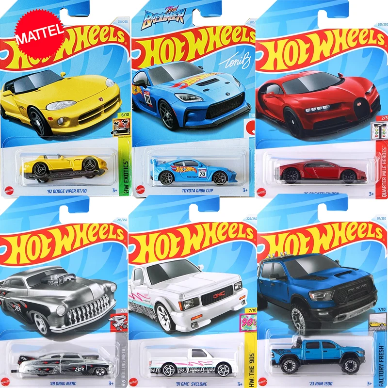 Original Mattel Hot Wheels Car 1/64 Diecast Toyota Gr68 Cup Bugatti Chiron Gmc Skclone Vehicle Model Toys for Boys Birthday Gift