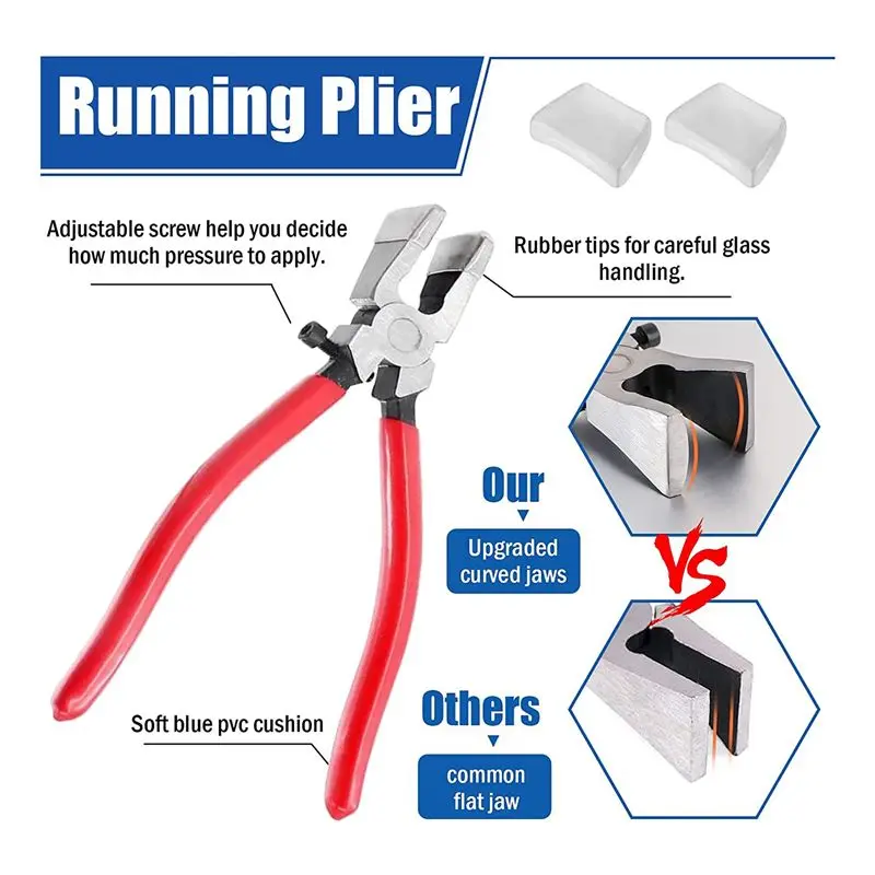 HOT Glass Cutter Kits Stained Glass Supplies with Heavy Duty Glass Running Pliers and Pencil Glass Cutter Tool 【SPECIAL OFFER】