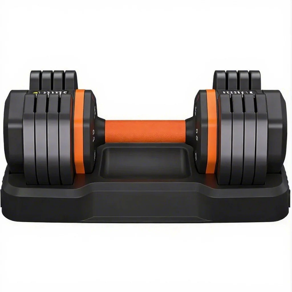 Adjustable Cast Iron Dumbbell Set 5 Weight Settings Stable Base Anti Slip Grip for Home Strength Training