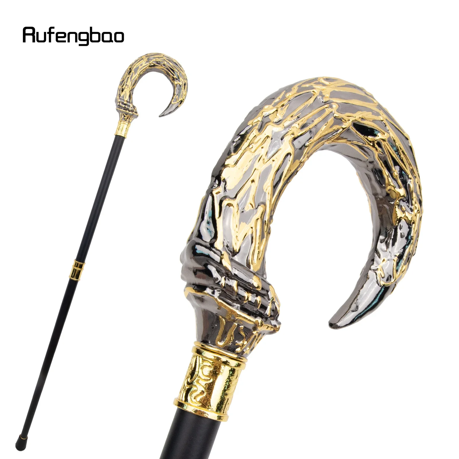 Золотая, черная U-образная трость в стиле стимпанк, модная трость для джентльмена, роскошная сценическая трость, 92 см