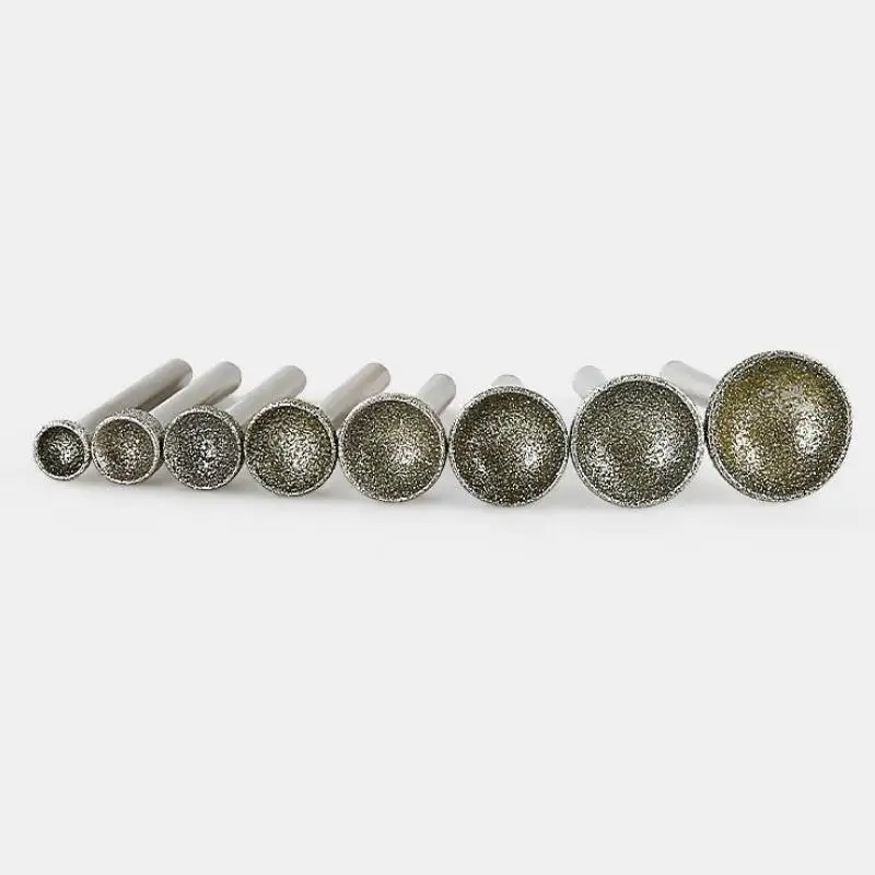 1 Stück Montierter Schleifkopf 10-25mm Kopfdurchmesser, sphärischer konkaver Kopf, grober Schleifbit für Jade, Bernstein, Stein, Bienenwachs – Detail 17