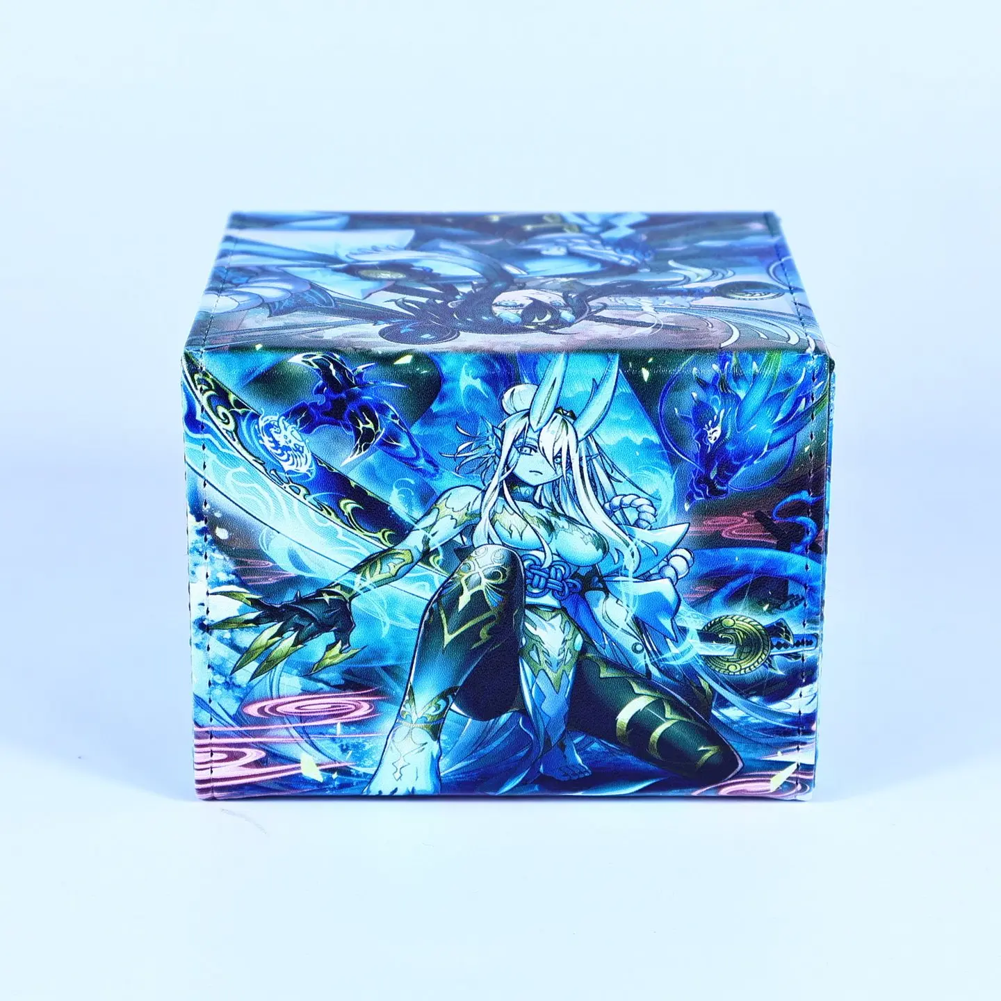 Yu-Gi-Oh! Diy Board Game Card Box Mikumari The Sealing Deity Ashtra PU Magnetic Large-capacity Game Collection Card Storage Box view 5