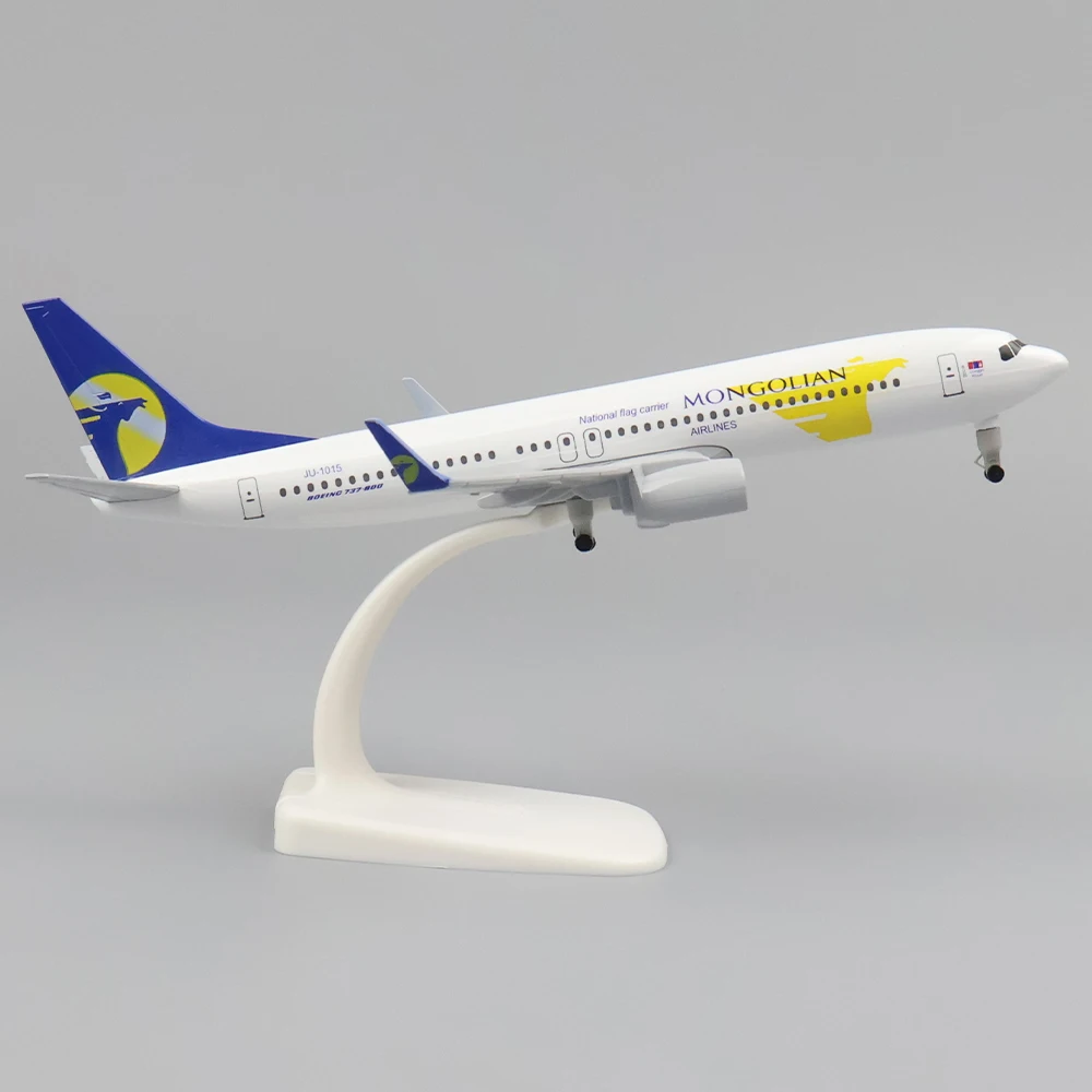 Metal Aircraft Model 20 Cm 1:400 Mongolia B737 Metal Replica Alloy Material With Landing Gear Toys Collectibles Birthday Gift