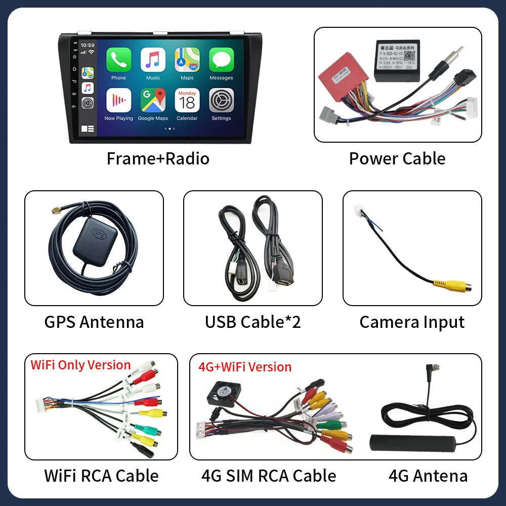 Radio del coche para Mazda 3 2004 2005 2006-2009 AutoRadio Android reproductor de vídeo Multimedia navegación GPS DVR DSP estéreo 5G WIFI BT