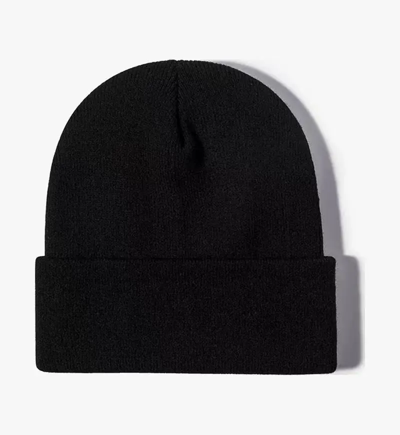 Casquette tricotée classique pour hommes et femmes, Logo imprimé personnalisé, couleur unie, chapeau de Style basique, dôme coupe-vent, couvre-tête chaud, casquettes en tricot froid