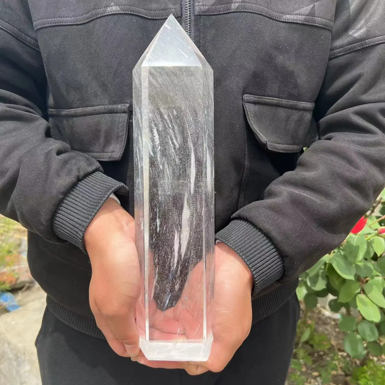 1000g Big size Clear Melting Stone Obelisk Crystal Wand Point Healing Fengshui for home decoration 20cm