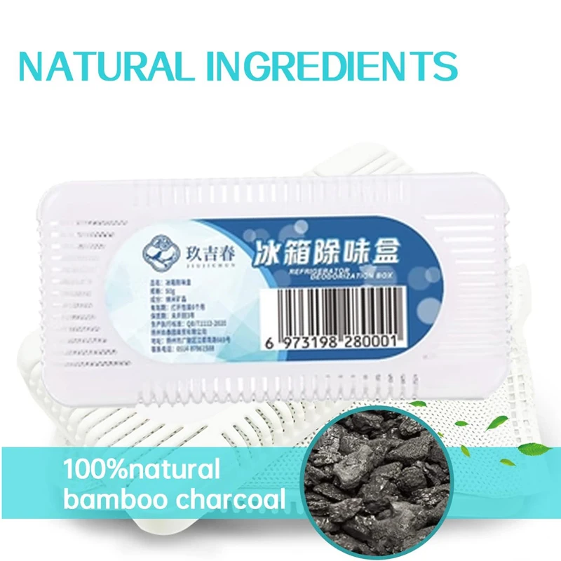 Natural and Unscented Activated Charcoal Refrigerator Deodorizer Use For Fridge Freezers Wardrobe Shoe Cabinet