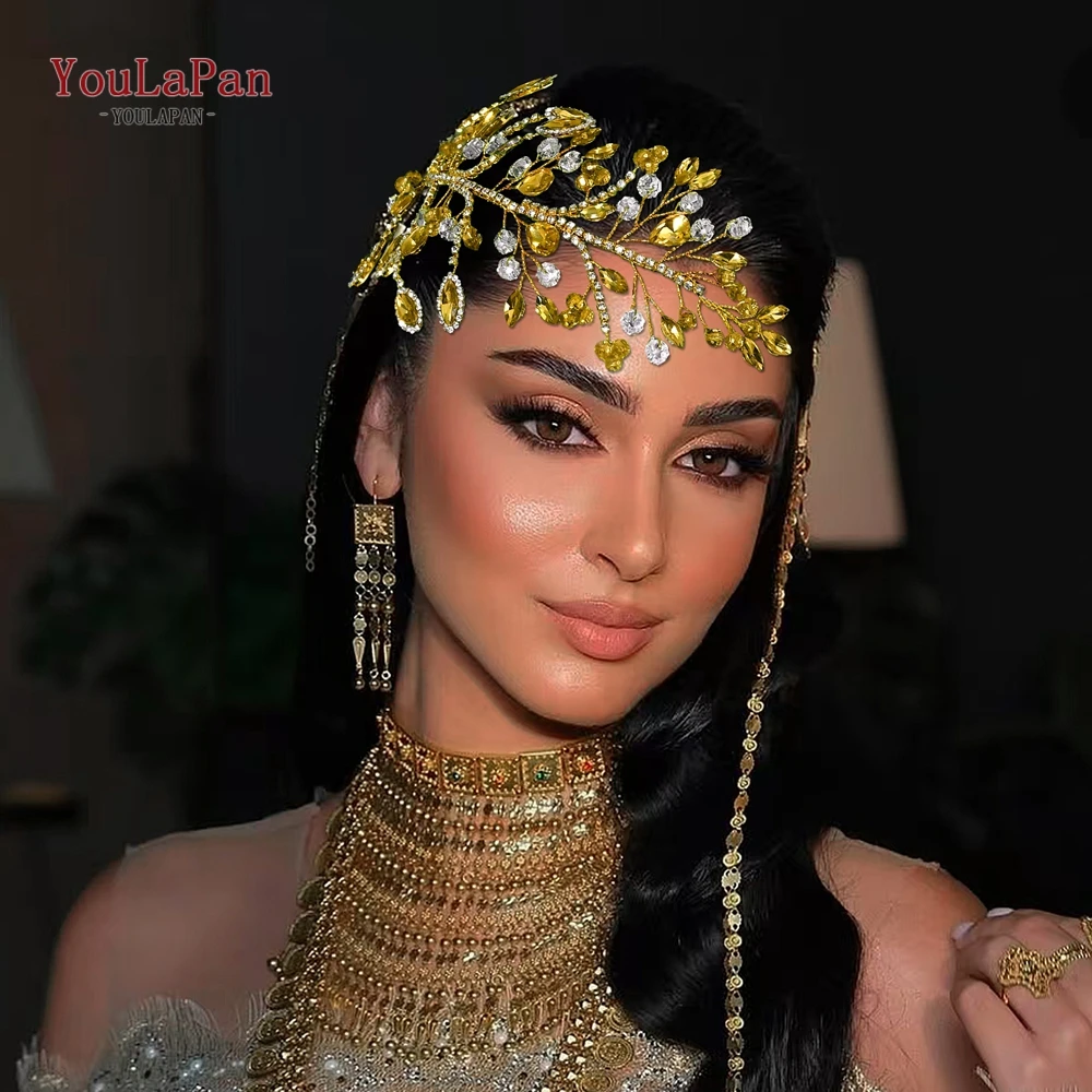 

YouLaPan Glamorous Vintage Rhinestone Headband Handmade Hair Jewelry for Women Girls Evening Gala Banquet Special Occasion HP860