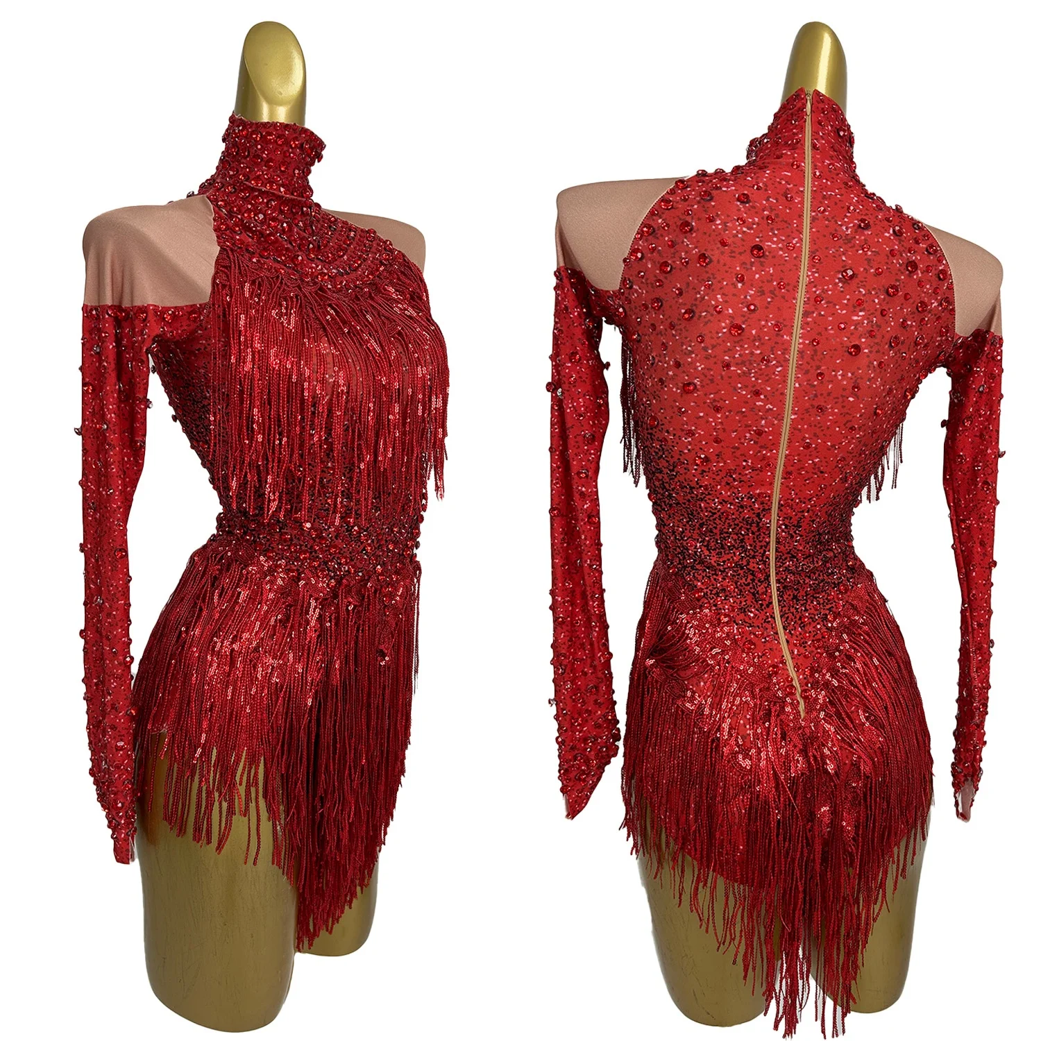 

Sexy Women Sparkly Crystals Sequins Tassel Bodysuit Nightclub Stage Dance Showgirl Outfit Party Spandex Elastic Bodysuit Latiao