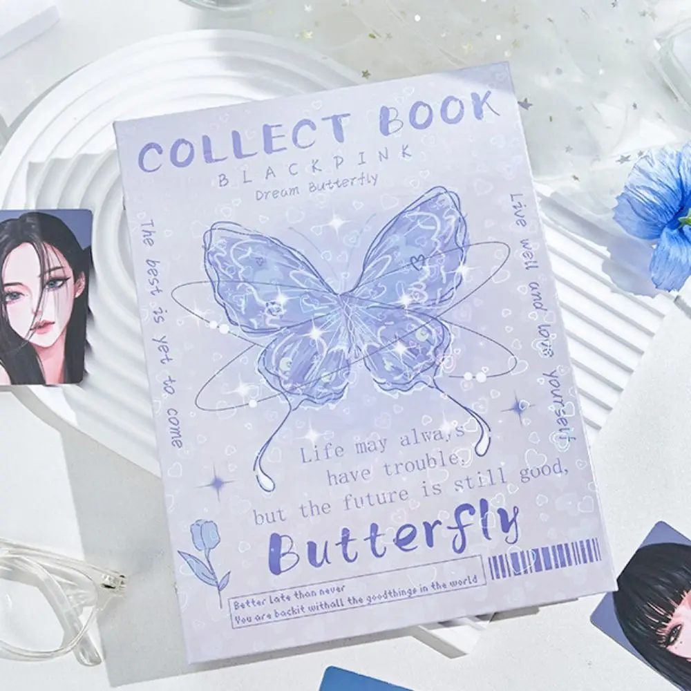 

Album Shell A5 Photocard Binder Collect Book Butterfly Book Jacket Idol Photo Album Laser Loose-leaf Photocard Holder Binder