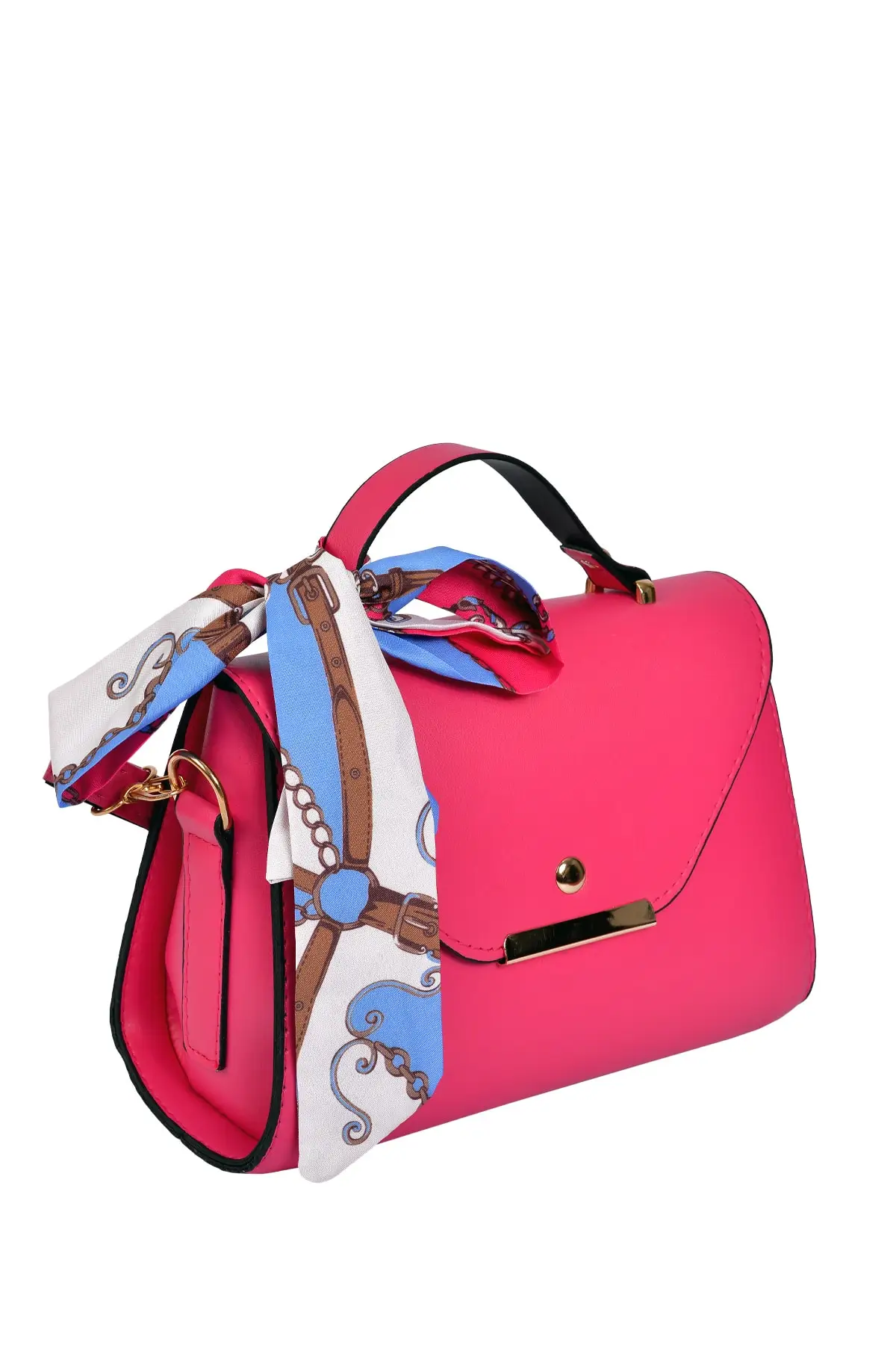 Women Fuchsia Scarf Detailed Shoulder Bag