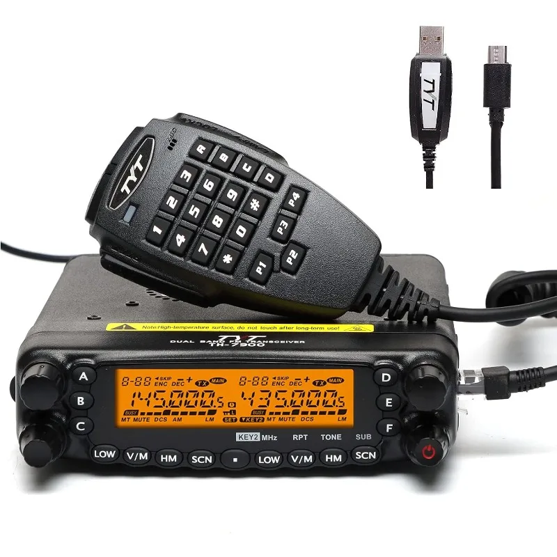 TH-7900 모바일 라디오 50W 듀얼 밴드 VHF/UHF 차량용 트랜시버(케이블 포함)