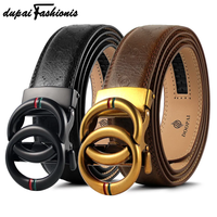 Men's Leather Belts Fashion Automatic Buckle Cowskin Male Belts Famous Brand Business Belt Men Alloy Buckle Belt Jeans Belts 3.8