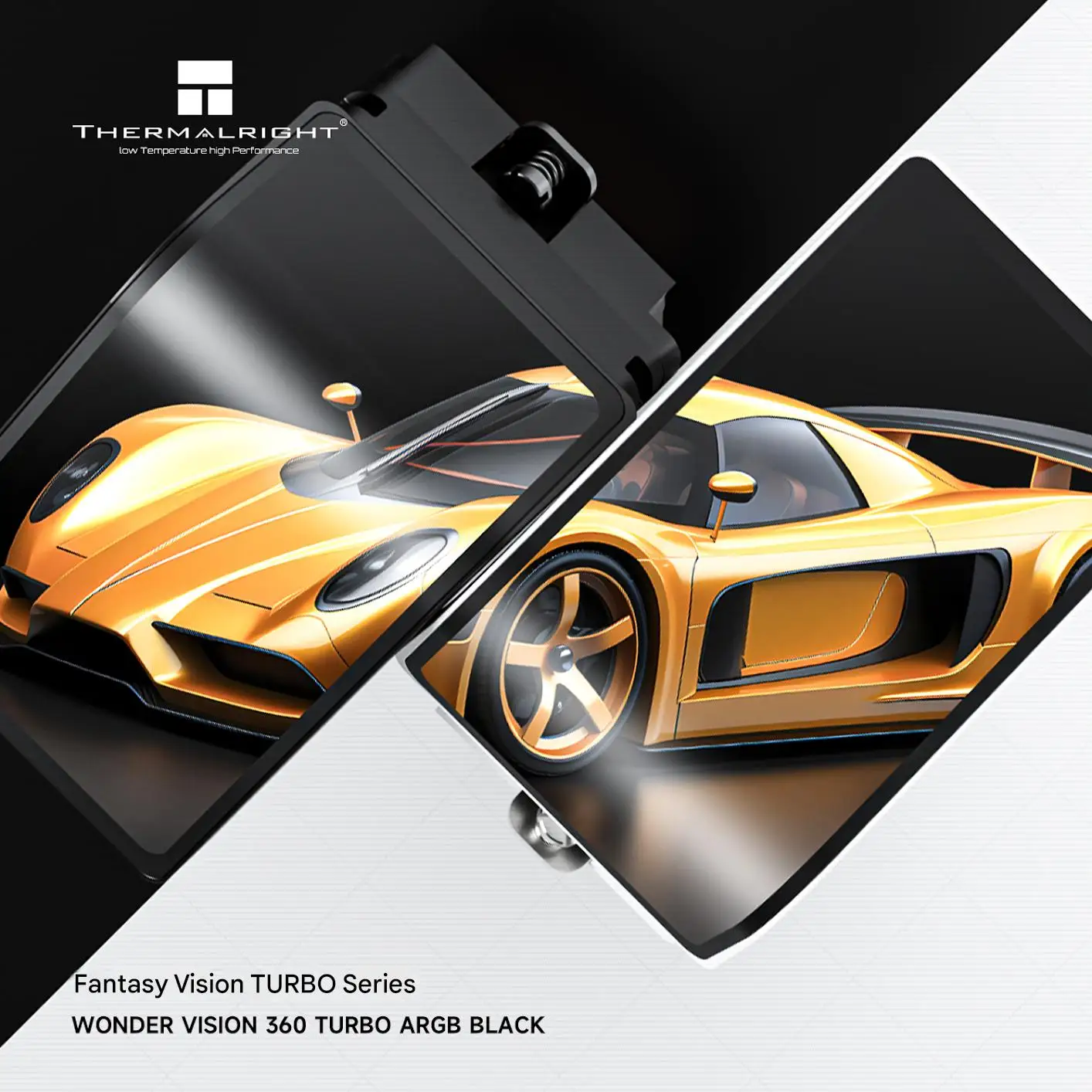 Thermalright WONDER VISION 360 TURBO ARGB ชุดระบายความร้อนด้วยน้ำแบบ All-In-One ขนาด 360 มม. หม้อน้ำระบายความร้อนด้วยน้ำ หน้าจอโค้ง AMOLED 2K 3D ขนาด 6.67 นิ้ว สำหรับ LGA 1851/1700/AM5/AM4