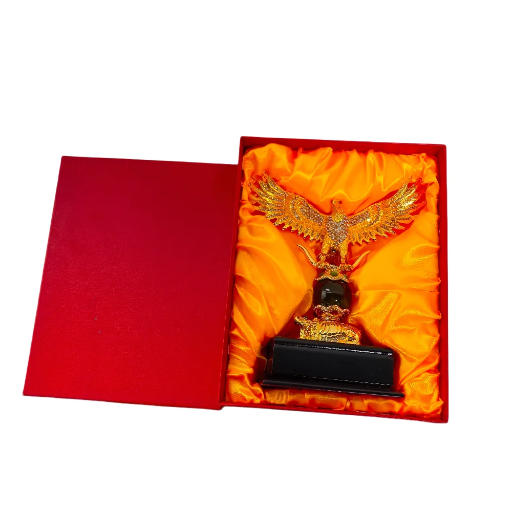 

Kelin Metal Eagle Sculptures - Three Unique Colors with Red Green Blue Balls, Gift Box Included Collectible Decor Gifts