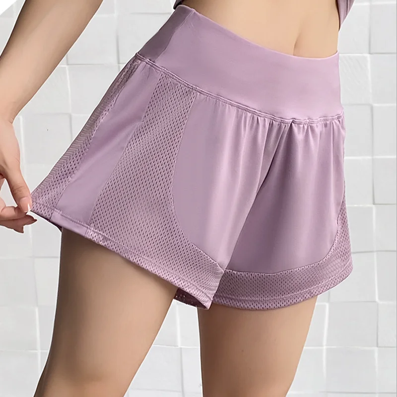 Shorts de sport pour femmes, vêtements de sport, shorts de course double couche, shorts de plage 2 en 1, shorts d'entraînement de fitness d'été, shorts de jogging