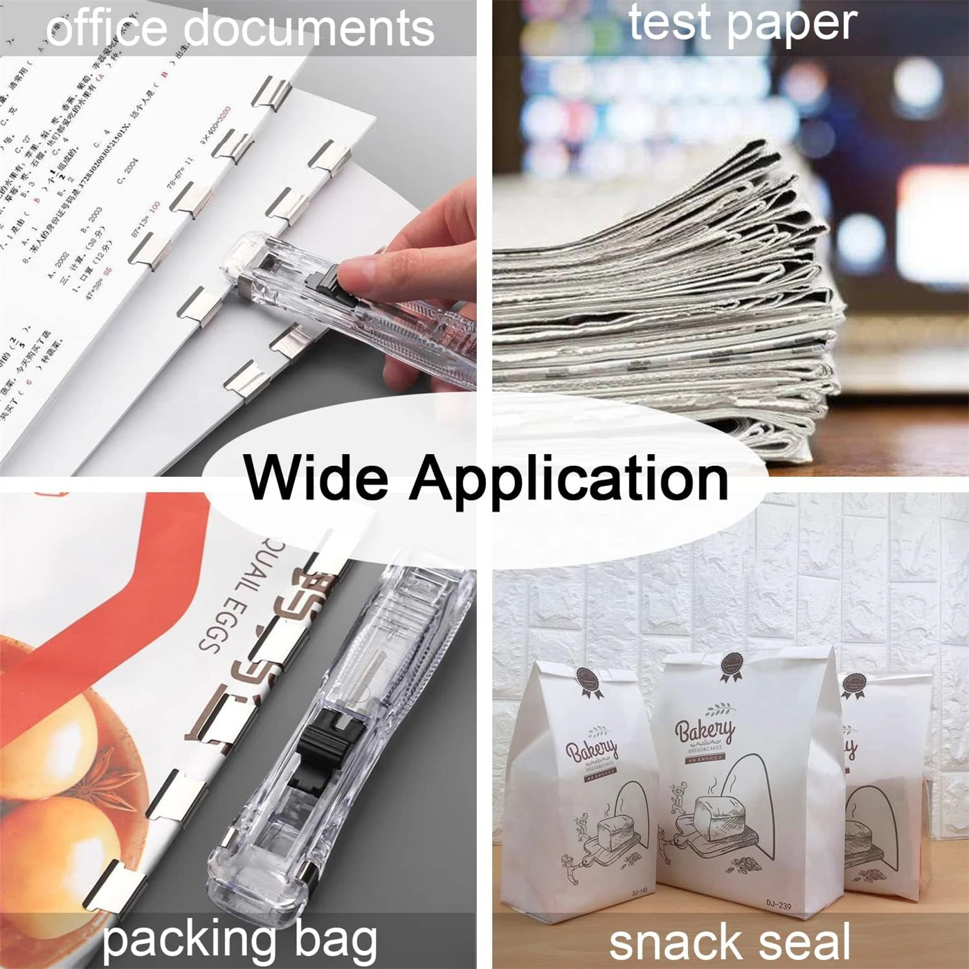 Mini Traceless Reusable Hand Clamp Push Stapler Paper Book File Office School Student Binder Binding Tools Supplies Accessories