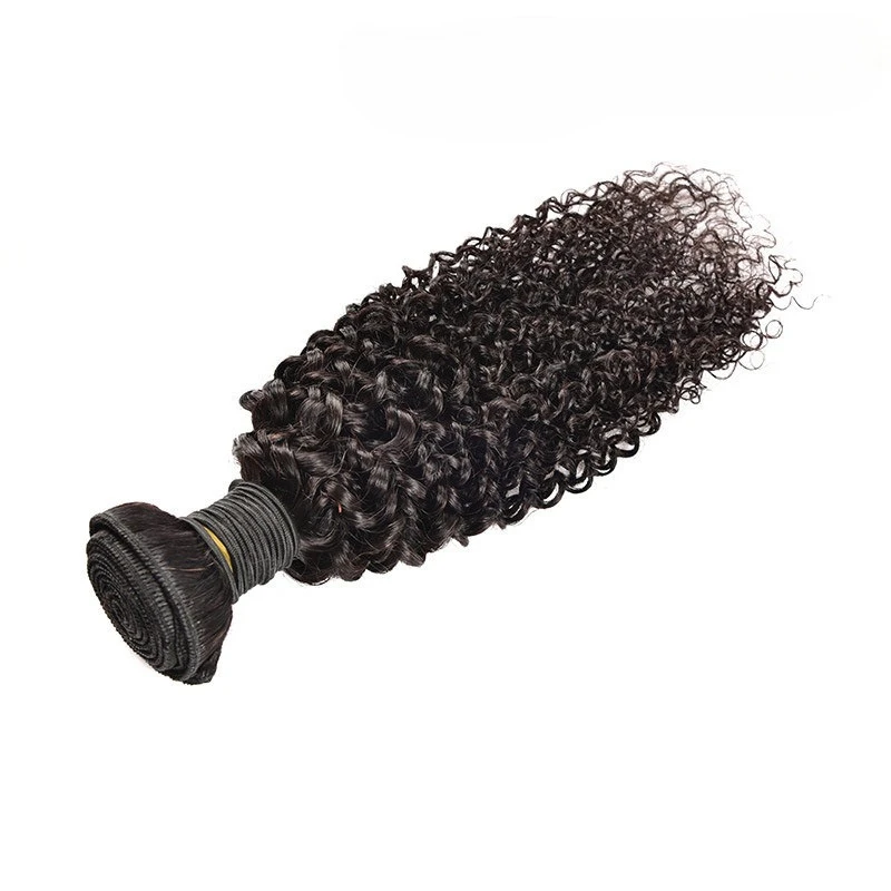 12A Natural Color Silky Jerry curly Human Hair Weaving Bundle 1PC Hair Weave For Women Daily Party Wedding Protective Hairstyle