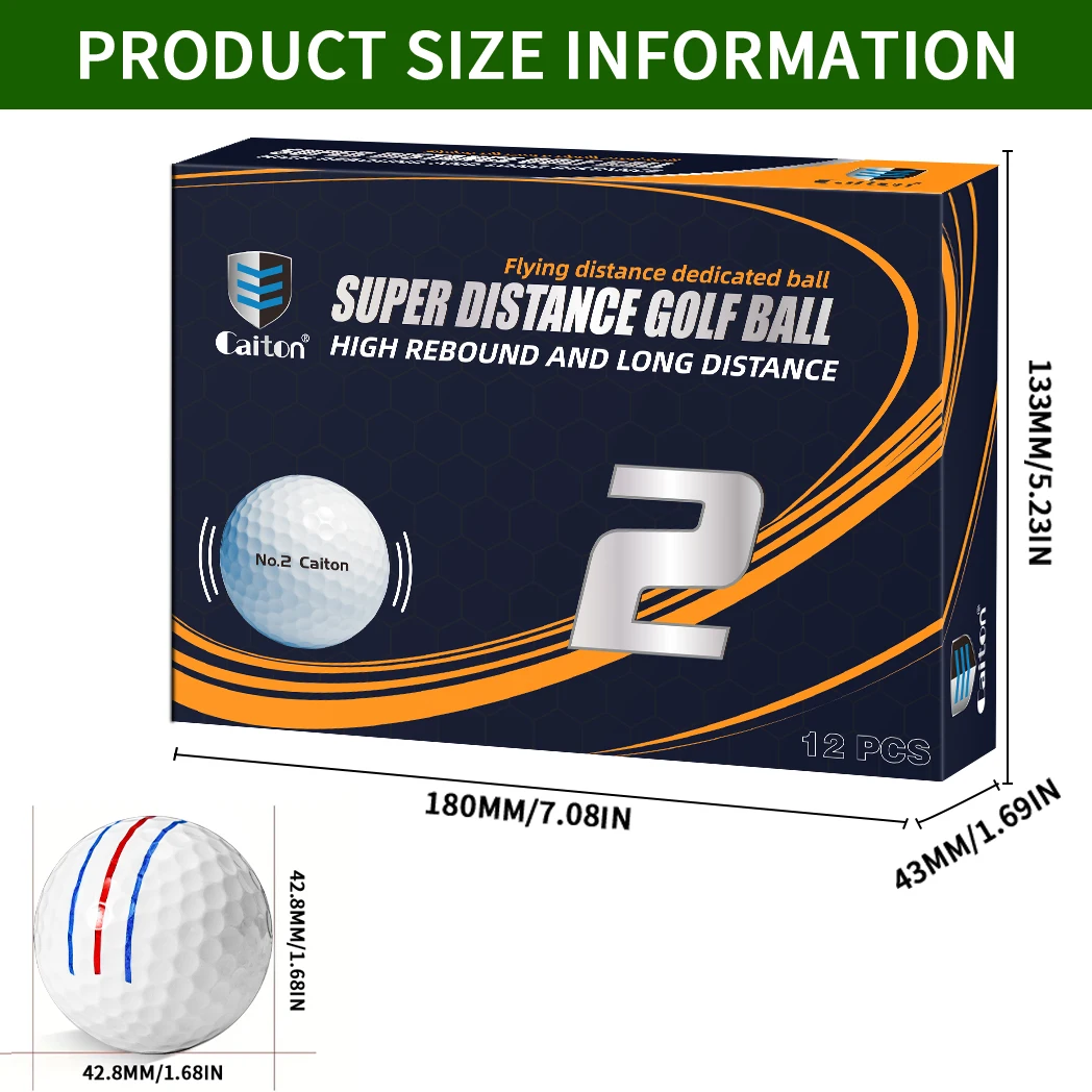 Caiton Double-Layer Super Long-Distance Golf Balls, Increase 40+ Yards Flying Distance - Longer and Straighter, Soft Feel