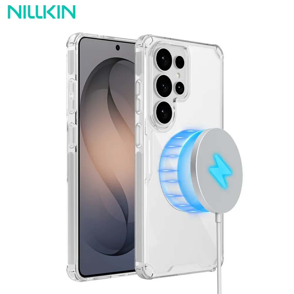 For Samsung Galaxy S26 Ultra MagSafe Case NILLKIN Magnetic Wireless Charging TPU Transparent Back Cover For Galaxy S26+/S26 Case