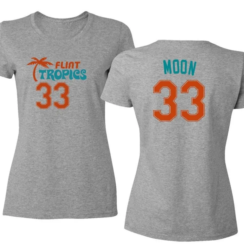 Flint Tropics Jackie Moon 33 Semi Pro Basketball Ladies' Crewneck T Shirt