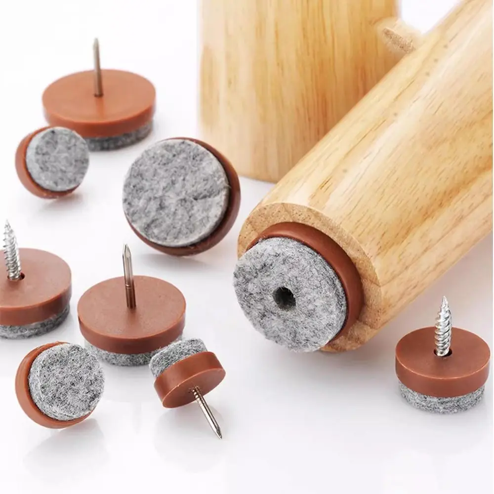 8pcs/pack 14mm/17mm/20mm/22mm/24mm/28mm Furniture Felt Pad Nail-on Round Chair Table Leg Protector Skid Slider Glide Pads