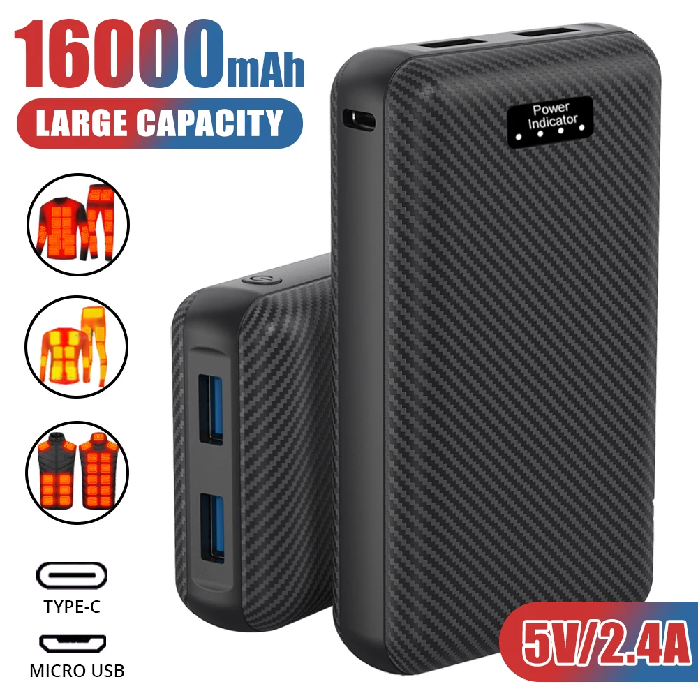 Power Bank 12V/20000mAh/2A Portable Charging Power Supply Mobile Phone External Battery Fast Charging For Fan Vest Cooling Vest