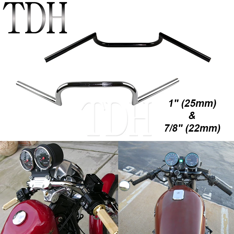 Classic Clubman Drop Bar Pullback Handlebar 22mm 25mm Universal For Cafe Racer Cruiser Bobber Chopper Scrambler GS450 GS550 650