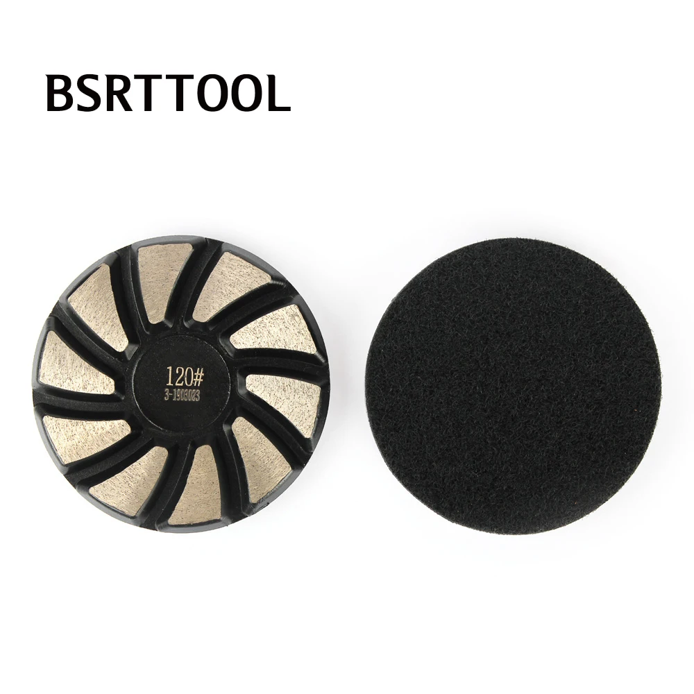 BSRTTOOL 콘크리트 화강암 대리석용 습식 콘크리트 바닥 연마 패드, 다이아몬드 연마 패드, 3 인치, 1 개