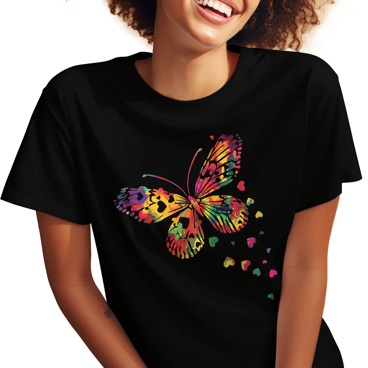 Women's Basic T-shirt Cool Short Sleeve Lady Butterfly Graphic Casual T Shirts Streetwear Female Tees Summer Woman Soft Clothes