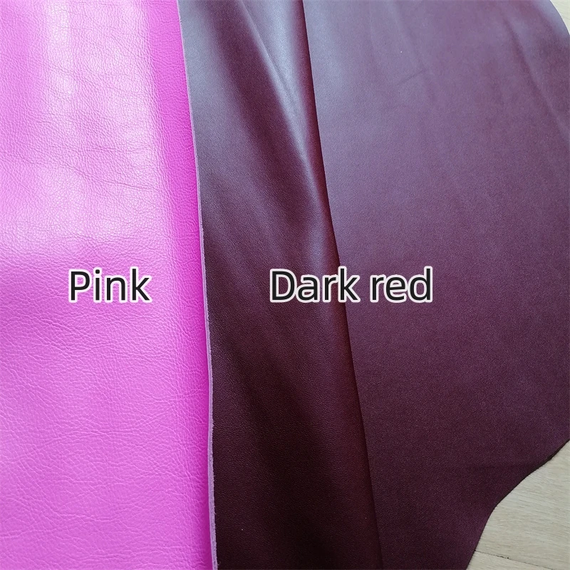 1.2mm Dark Red Pink Cowhide. First Layer Leather. Real Leather Fabric. Handmade DIY For Bags. Mat. Full-Sheet Cutting