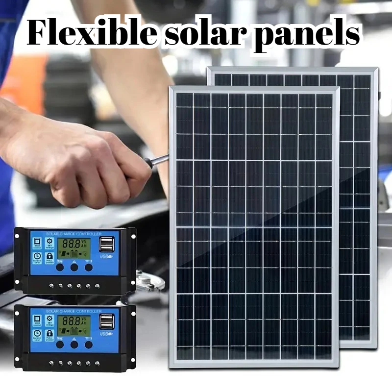 

Flexible Solar Panel with Controller Bendable Solar Charger for Outdoor Monitoring Chicken Coop Charging Off-Grid Power System