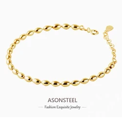 ASONSTEEL Boho Minimalist Beaded Charm Bracelets Imitation Pearl Stainless Steel Golden Jewelry On Wrist Trendy Y2K Accessories