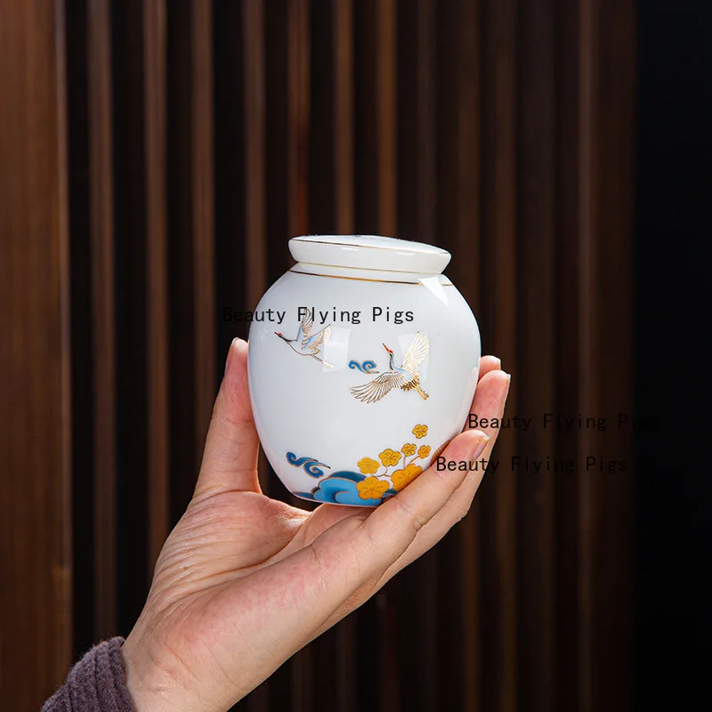 جرة صغيرة من السيراميك مناسبة لحاوية رماد الحيوانات والقطط والكلاب البشرية وصندوق تخزين جنازة الحيوانات التذكارية للقطط #3