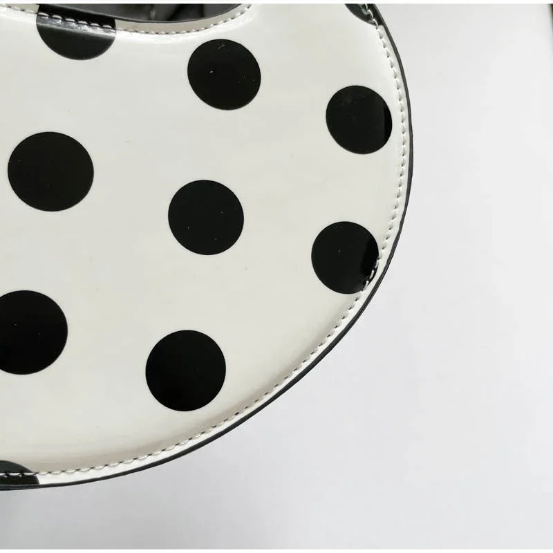 Mustache Shape Polka Dot Hobo Schultertasche, süße, niedliche, ausgefallene, kreative Handtasche für Damen, leichte Alltagstasche im Nischendesign – Detail 13