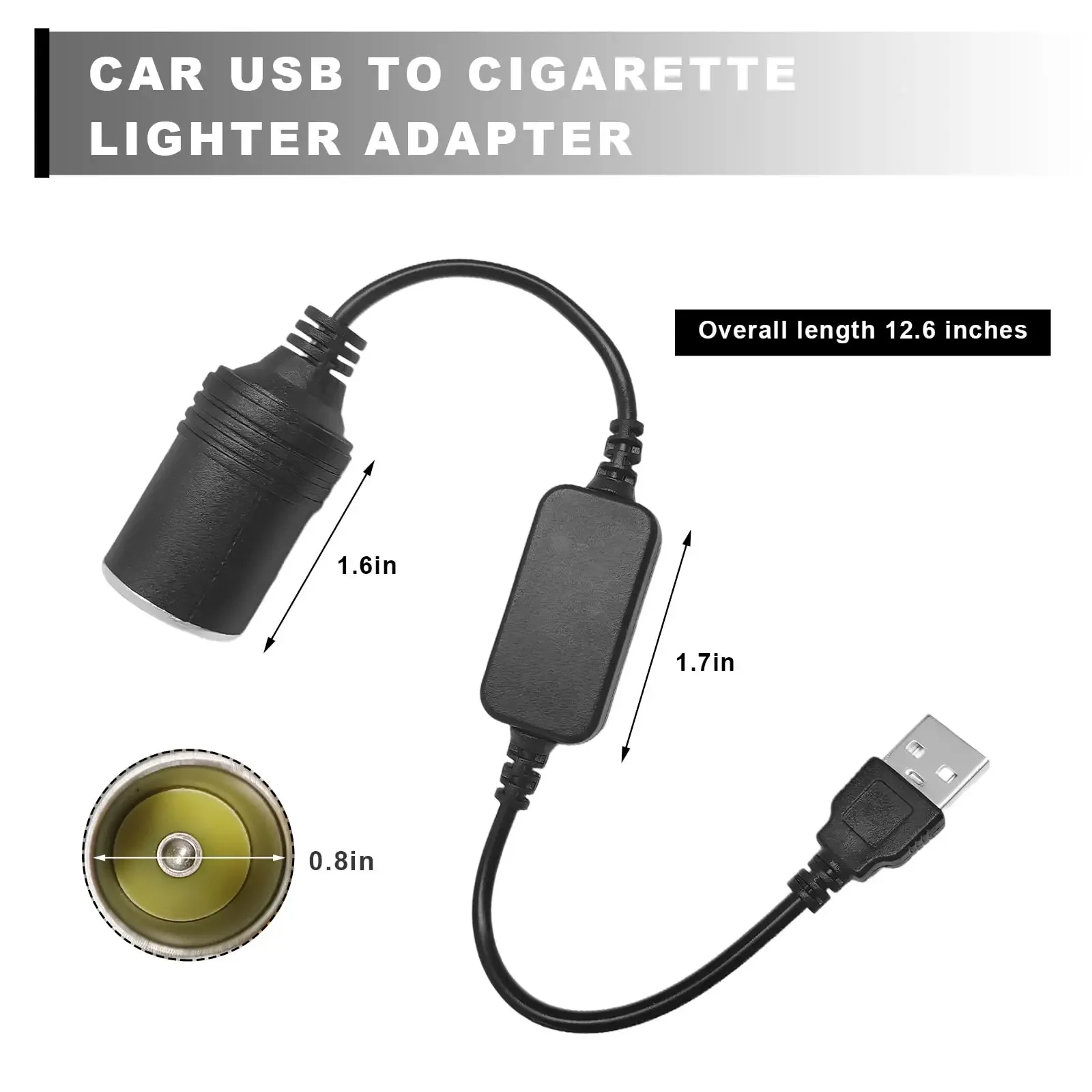 5V To 12V Cigarette Lighter Socket Type C USB Male to Female Cigarette Lighter Adapter Converter Car Electronics Accessories view 5