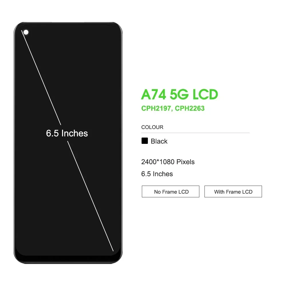 6.5\'\' Original For OPPO A74 5G LCD Display Touch Screen Digitizer Assembly Replacement For OPPO A74 5G CPH2197 CPH2263 Screen