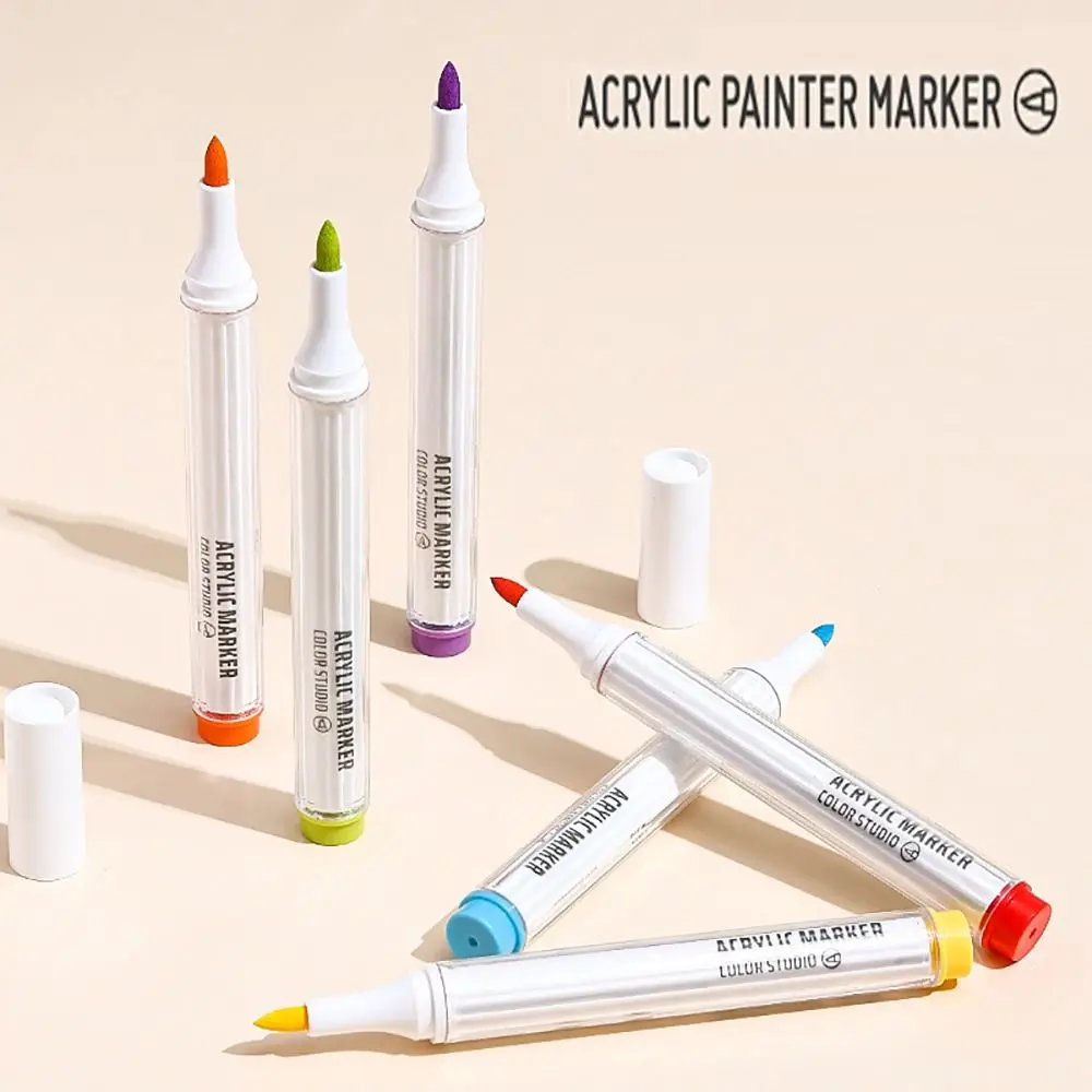 Portable 9-Colors Marker Pen Stackable Color Art Stationery Acrylic Pen Learning Markers Drawing/Painting/Graffiti Colour Pen