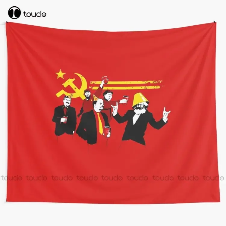 The Communist Party (Original) Tapestry Black And White Tapestry Blanket Tapestry Bedroom Bedspread Decoration Background Wall