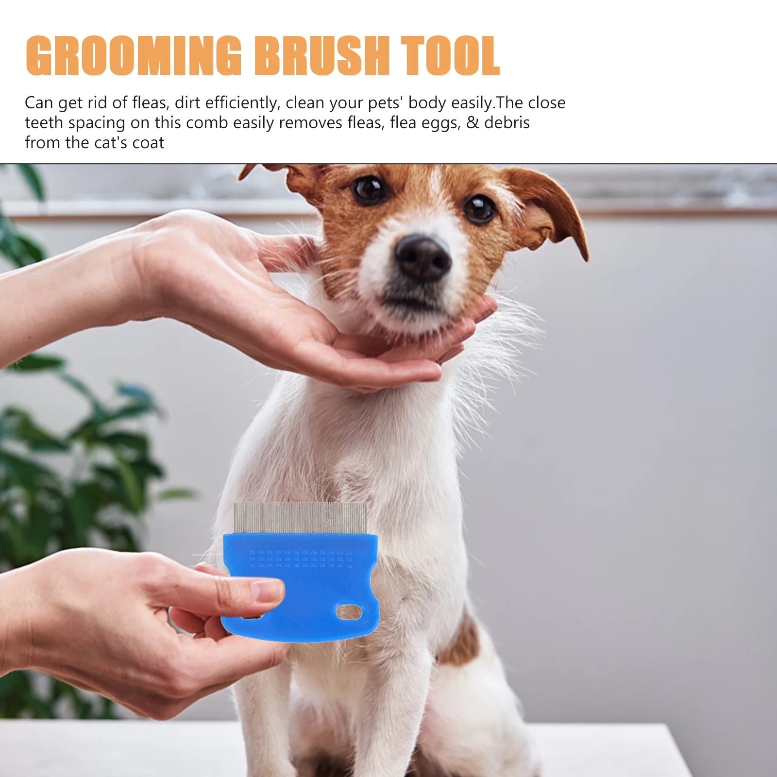 

Pet Dog Puppy Cat Flea Removal Comb Plastic Stainless Steel Teeth Grooming Brush Tool Comfortable Easy Use Cleaning