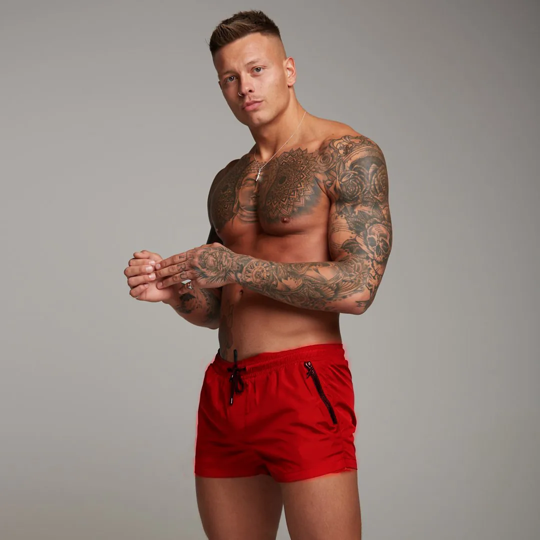 2026 Men's Single-Layer Woven Quick-Drying Solid-Color Shorts for Running, Fitness, and Casual Wear (American Fifth Pant Style)