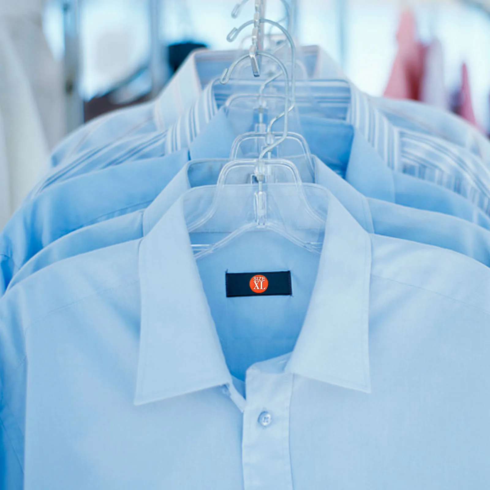 

80pcs Clothing Size Stickers Universal Adhesive Apparel Label Sticker Round T-Shirt Dress Size Decal 8 Sizes Lightweight Easy