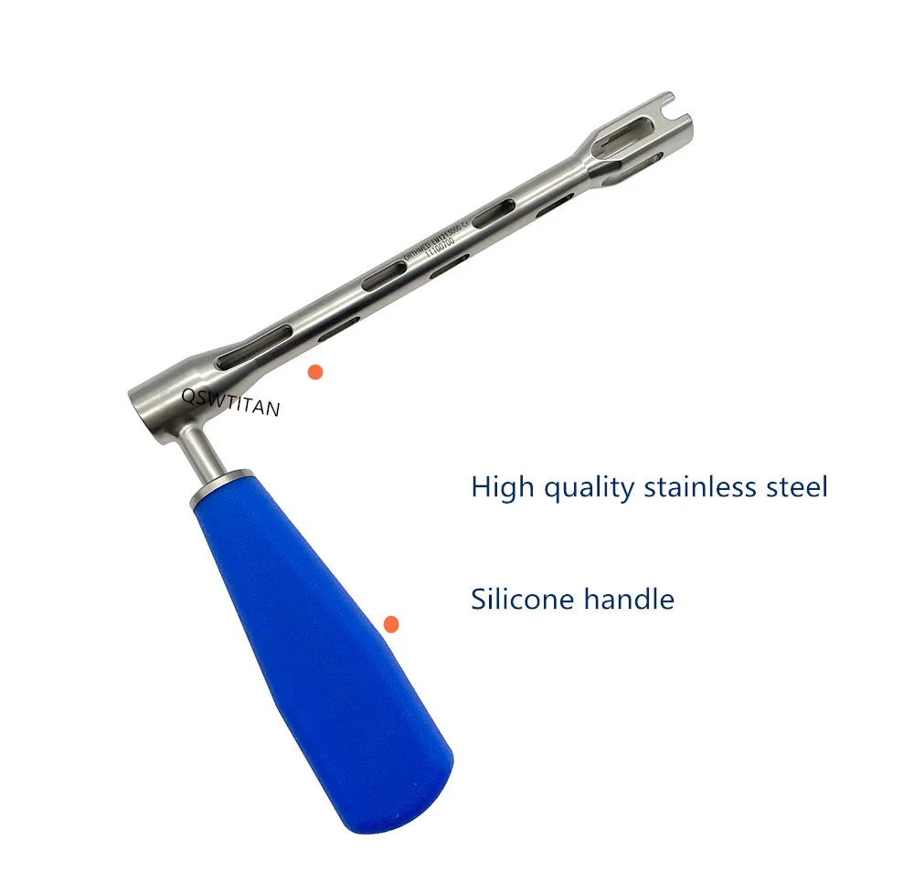 Orthopedic Spine Screw Driver with Silicone handle Anti rotation wrench Orthopedics Veterinary Surgical Instruments