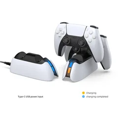 Dual Controller Charger For PS5 Charging Dock Station For Playstation 5 Dualsense Controllers with USB C Cable For PS5