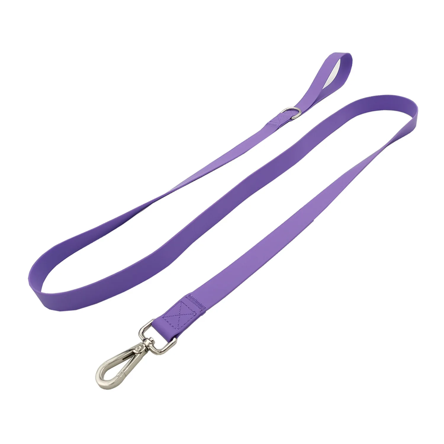 

Dog silicone PVC leash collar, purple rubber wrapped webbing, waterproof dog leash, pet supplies