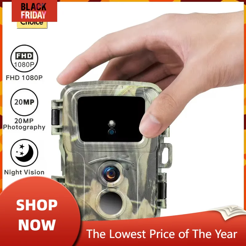 Mini600 No Screen No Buttons Mini Trail Hunting Camera 20MP 1080P Wildlife Forest Animal Cam Photo Trap Surveillance Tracking